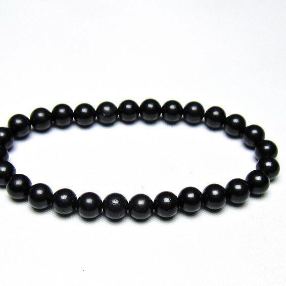 シュンガイト ブレスレット 6mm 一点物 メール便可 111-49641