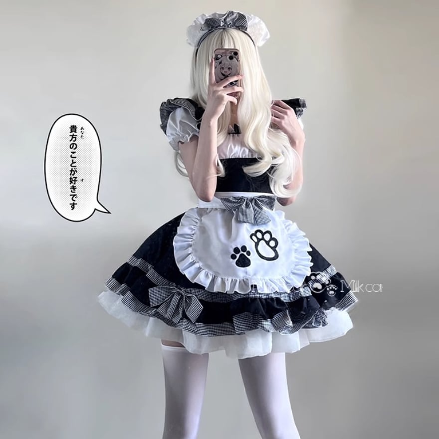(お問い合わせ中)コスプレ　ロリータ　ハロウィン　クリスマス　文化祭　メイド コスプレ メイド服 ハロウィーン 文化祭 学園祭 ミルクキャット