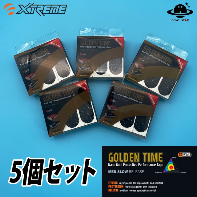 【まとめ買い・5箱入り】Xtremeサムテープ・ゴールデンタイム(カット72枚入り)Golden Time Bowling Pre-Cut Timing Tape(72 pcs)