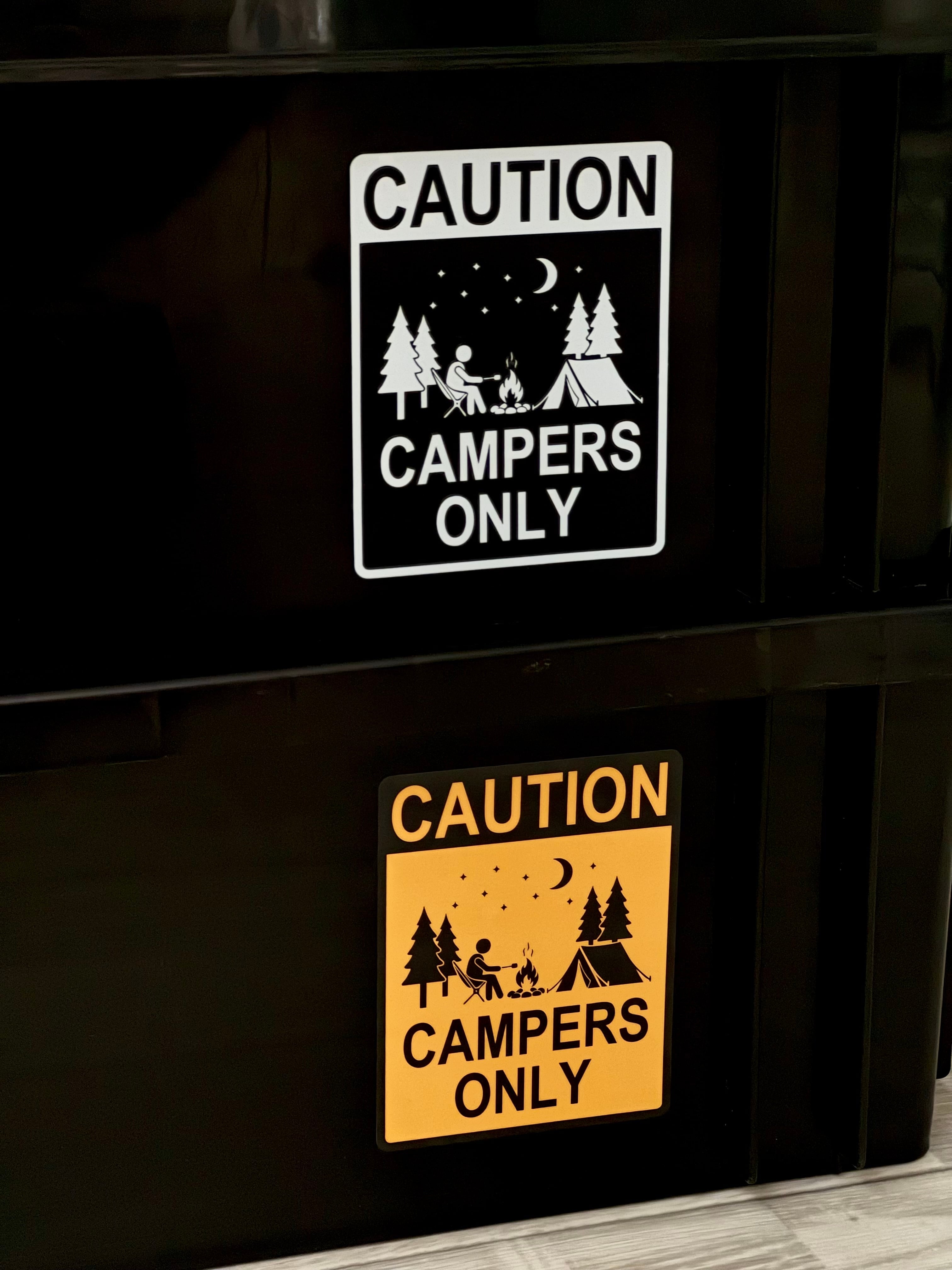 CAMPERS ONLY ステッカー黄 | ココペリグッズ、キャンプ用品の【ENRICH】