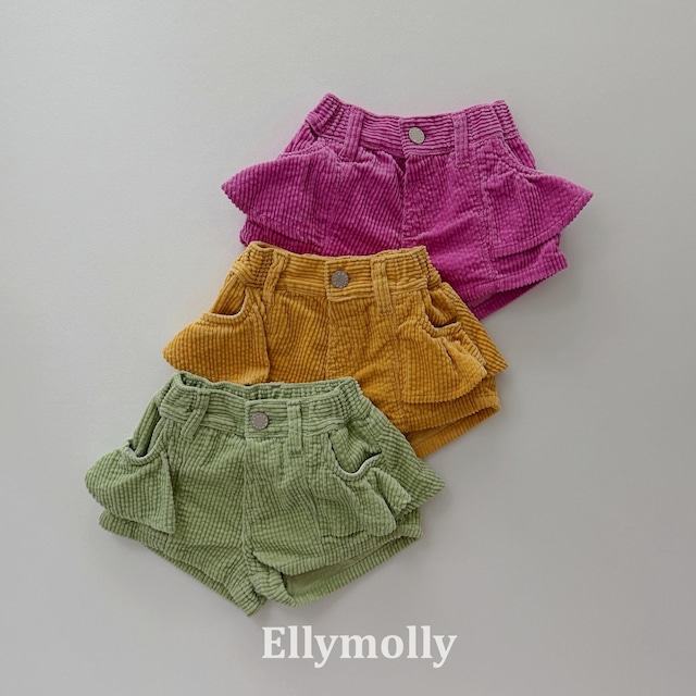 【取寄】elly molly|vivi frill corduroy pants|ビビフリルコーデュロイパンツ|5-15|kids&jr|26 autumn