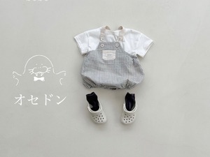 【BLACK BEAN】チェックサロペセット ブラック 60〜80cm