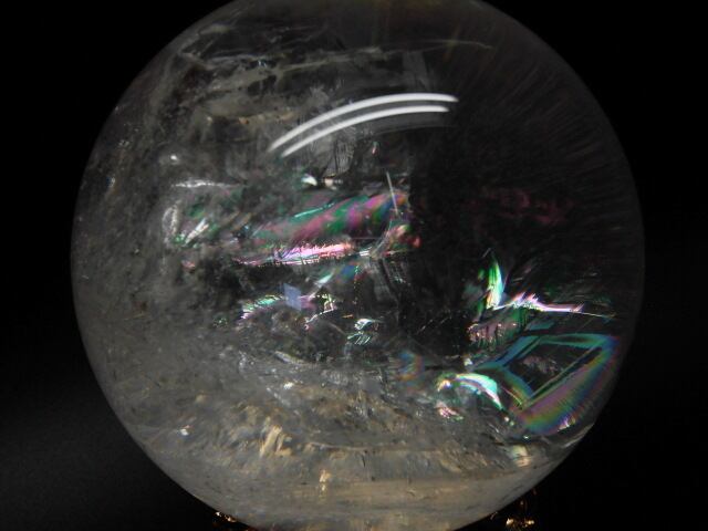 【送料無料】【高品質】約13cmブラジル産天然レインボー水晶玉