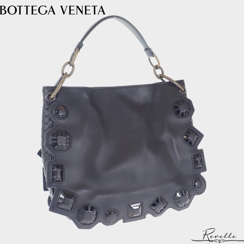 【BOTTEGA VENETA】ボッテガヴェネタ ループ ショルダーバッグ ハンドバッグ レザー ブラック マグネット レディース【バッグ】