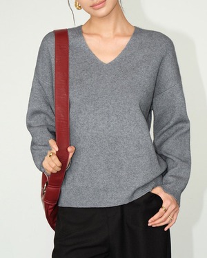 ルーズ Vネックニット 3color A0935