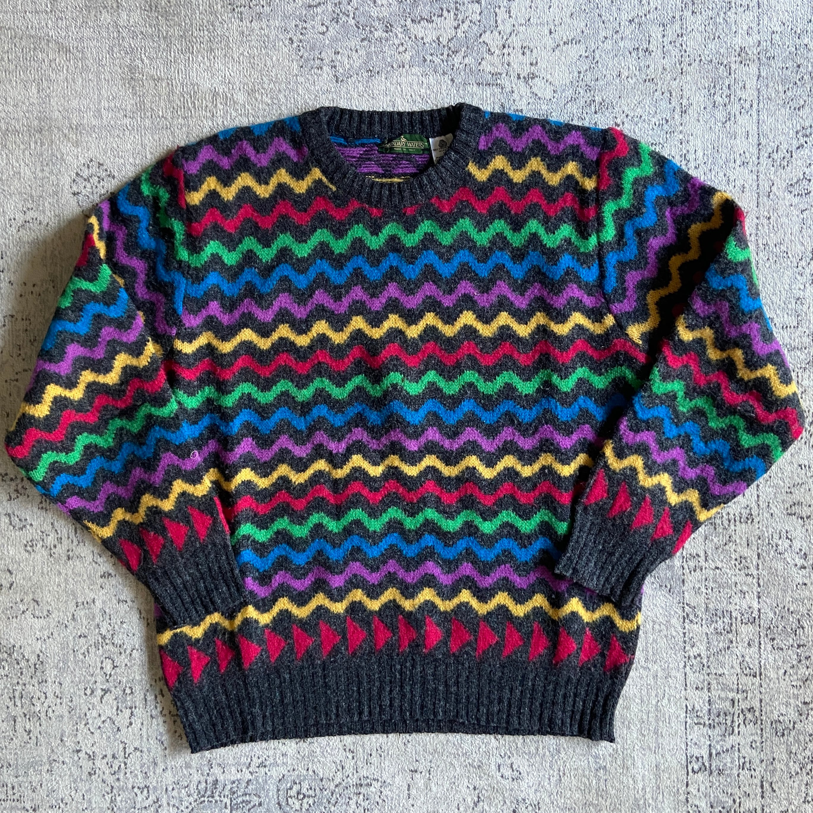 Boundary Waters Wool Sweater L Made in Italy G004