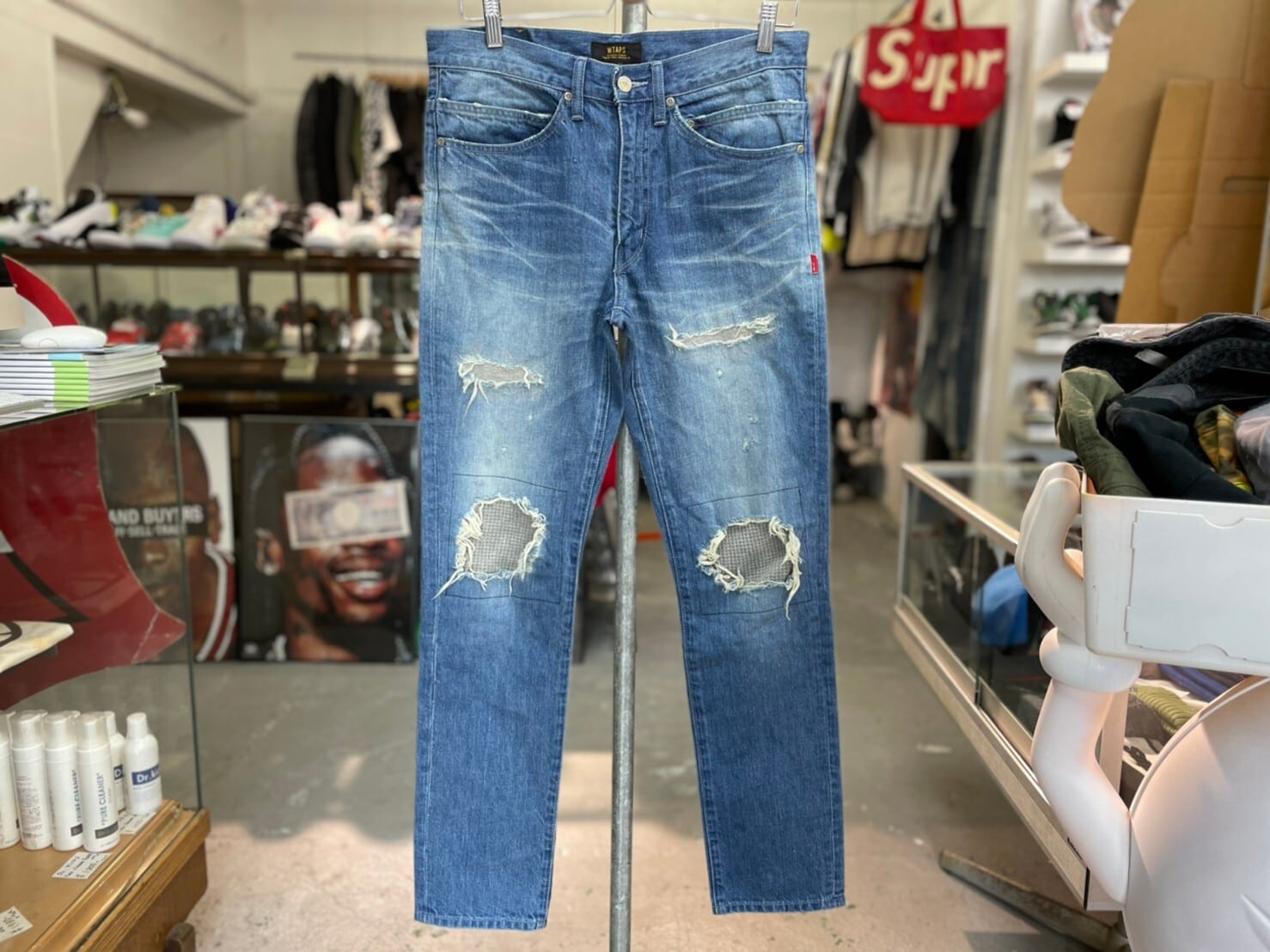 WTAPS BLUES. VERY SKINNY TRASH TROUSERS. COTTON. DENIM. LARGE ...