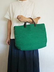 裂き織りバッグ グリーン