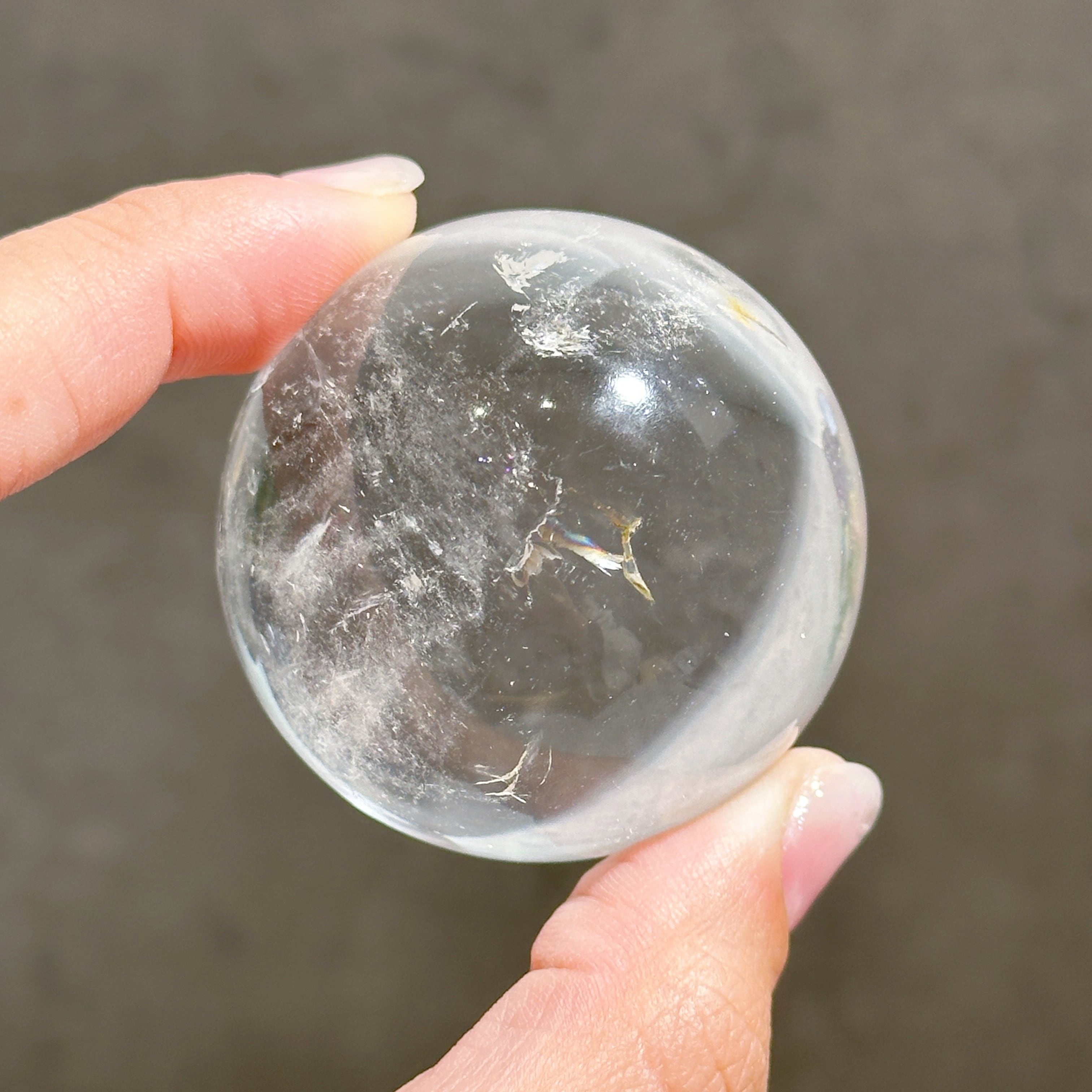 高品質】虹◎ バイーア州産クリアクォーツ スフィア33◇ Clear Quartz