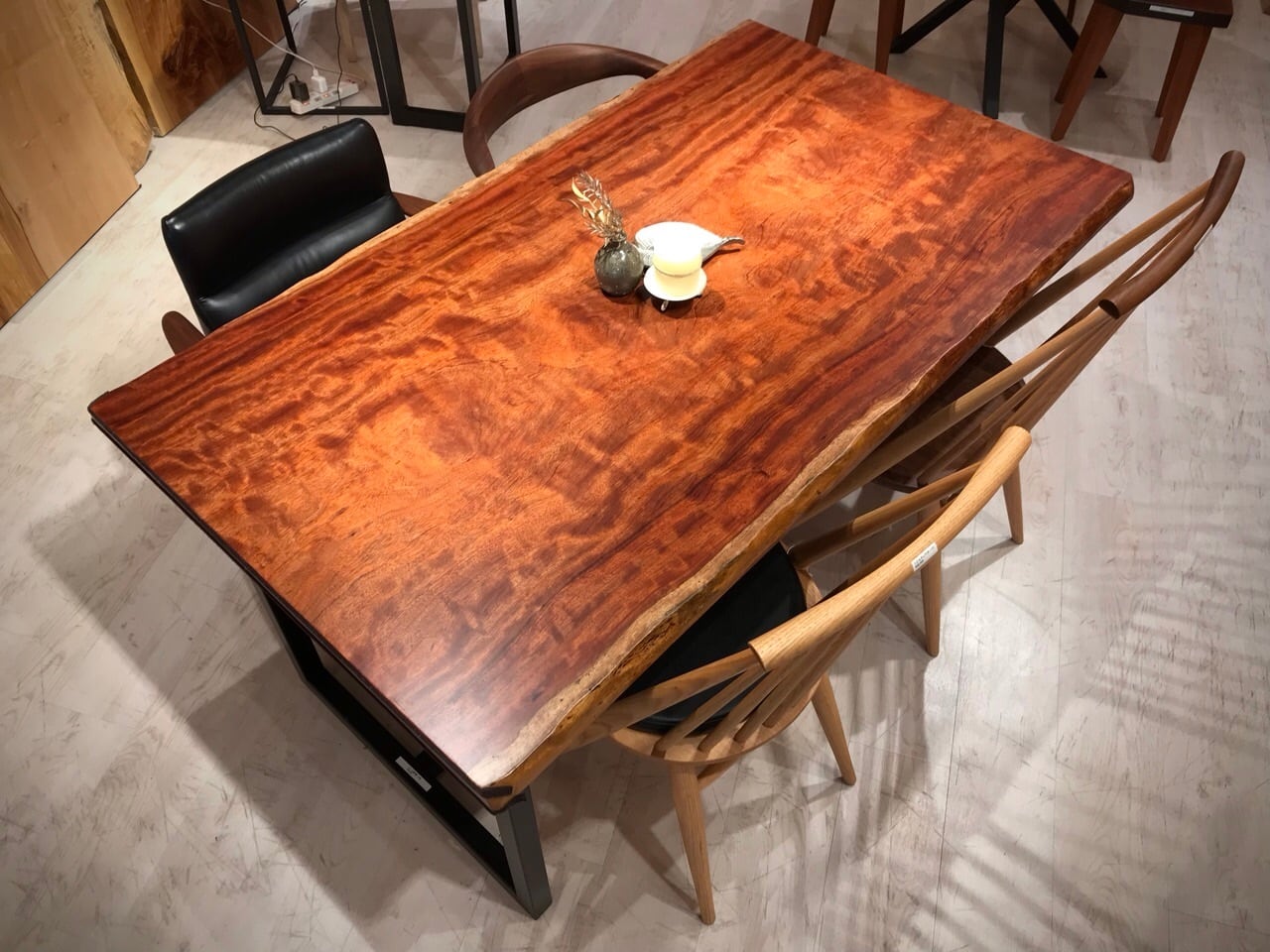 Mary　天板のみ　インダストリアル系　一枚板ブビンガ　テーブル Mary 天板のみ インダストリアル系 一枚板ブビンガ テーブル