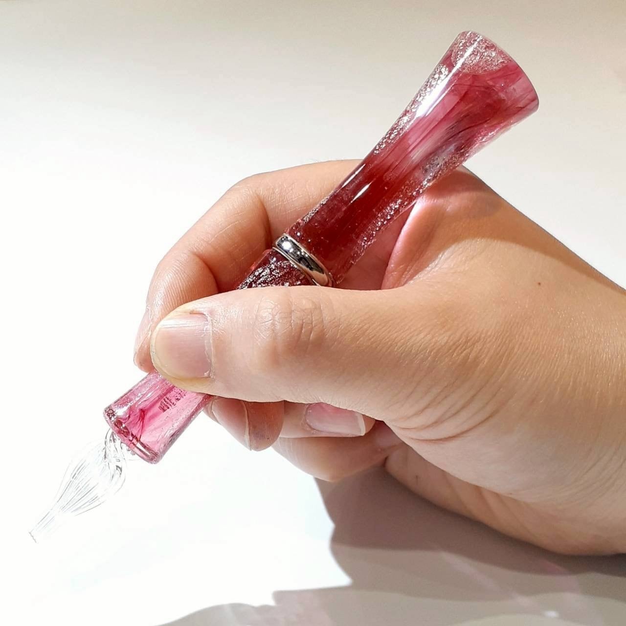 TAKETORI 月の鏡 薔薇色 銀の月 RibbonNib | Glass Studio TooS