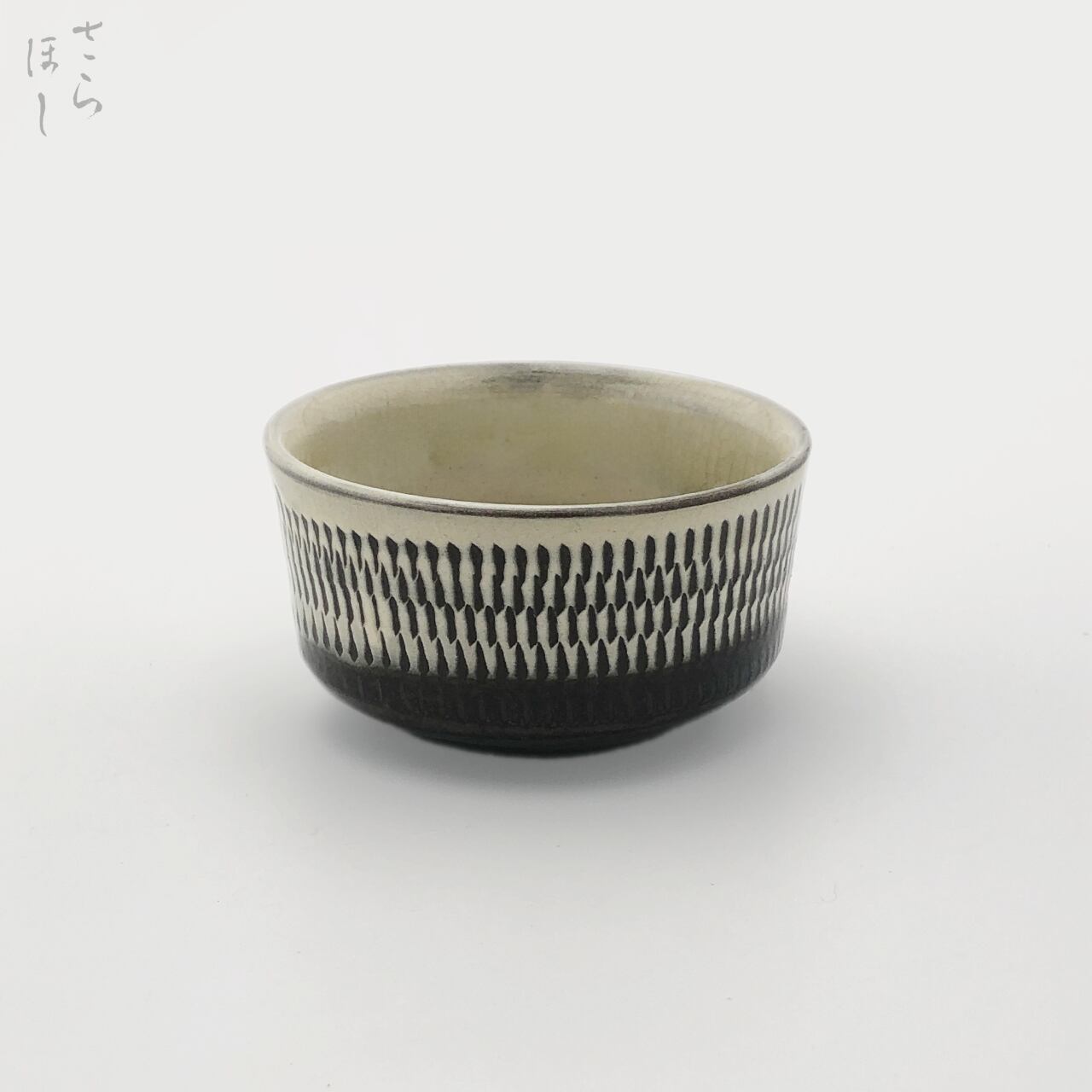 小鹿田焼 小袋窯 ぐい呑み(特大) 飛びかんな/掛分け 口径約8cm 陶器 和