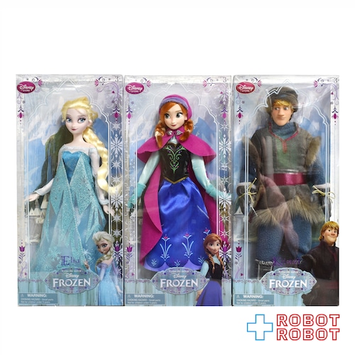 ディズニーストア クラシックドールコレクション アナと雪の女王 アナ・エルサ・クリストフ 3体セット アクションドール 未開封