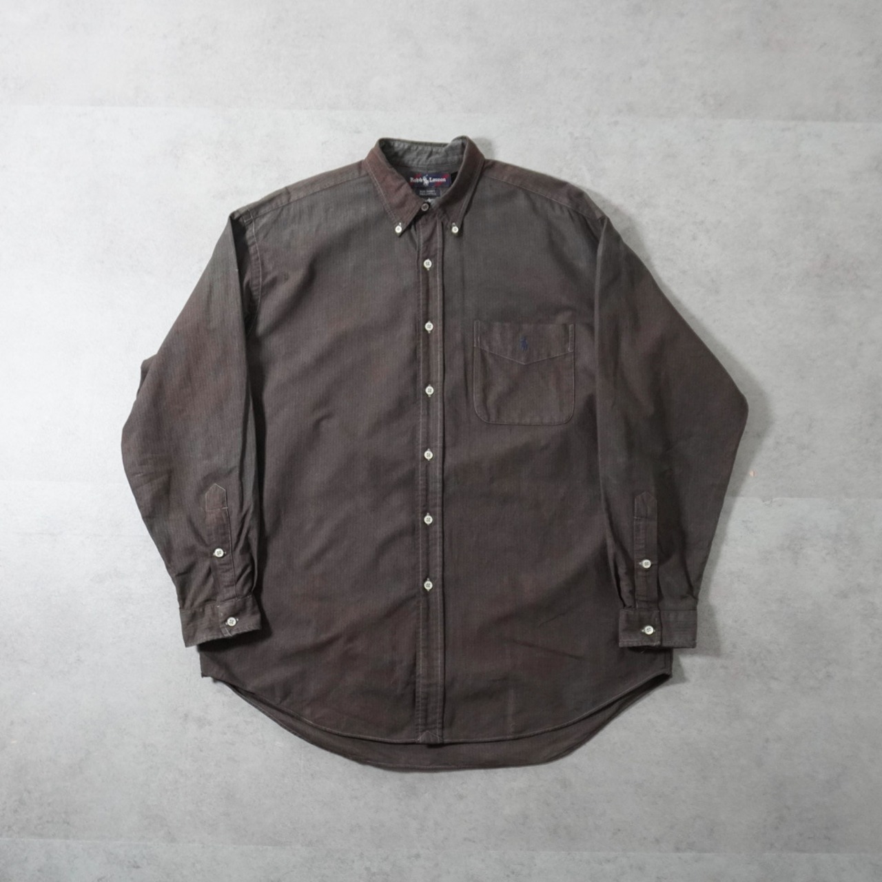 90s Ralph Lauren BIG SHIRT brown [M] 古着 - 7