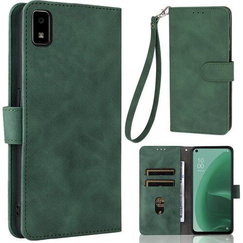 AQUOS wish 3 ケース 手帳型 ストラップ 一本付 適用 アクオス wish3 A302SH A303SH SH-53D SH-M25 ケース AQUOSwish3 SH 53D スマホケース ウィッシュ3 携帯カバー case AIPITORR スタンド ストラップ付き 窓口式 カード入れ マグネット 手帳ケース カードケース つや消し 落ち着いた色 ダークグリーン エメラルド 2012