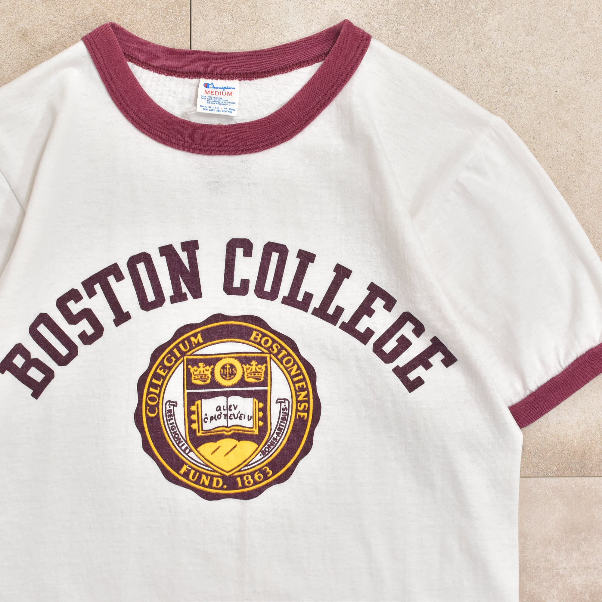 80s USA Champion college print ringer T-shirt