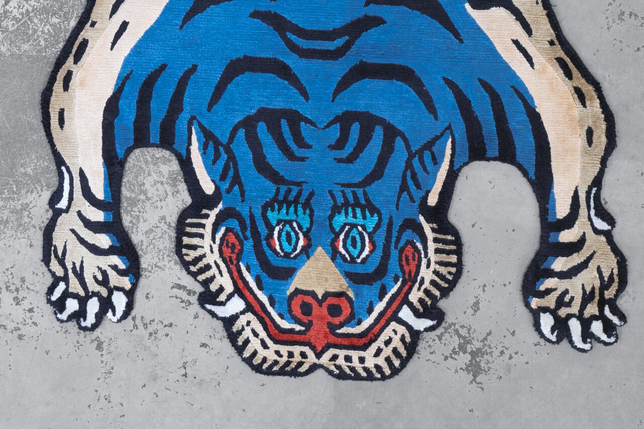 【最終値下げ】チベタンタイガーラグ　Mサイズ　シルク Tibetan Tiger Rug 《Mサイズ•シルク158》チベタンタイガーラグ