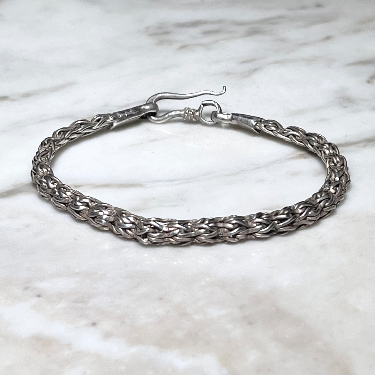vintage braids chain silver bracelet