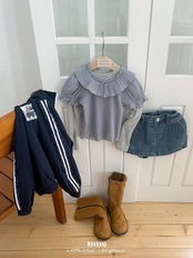 韓国子供服 / BANANA J / 26Autumn / キャンディ ボーダーTシャツ / 秋服 / キッズ *XS~JS*