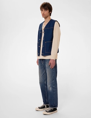 Nudie jeans ヌーディージーンズ Harry Rinse Denim Vest Dark Blue デニムベスト