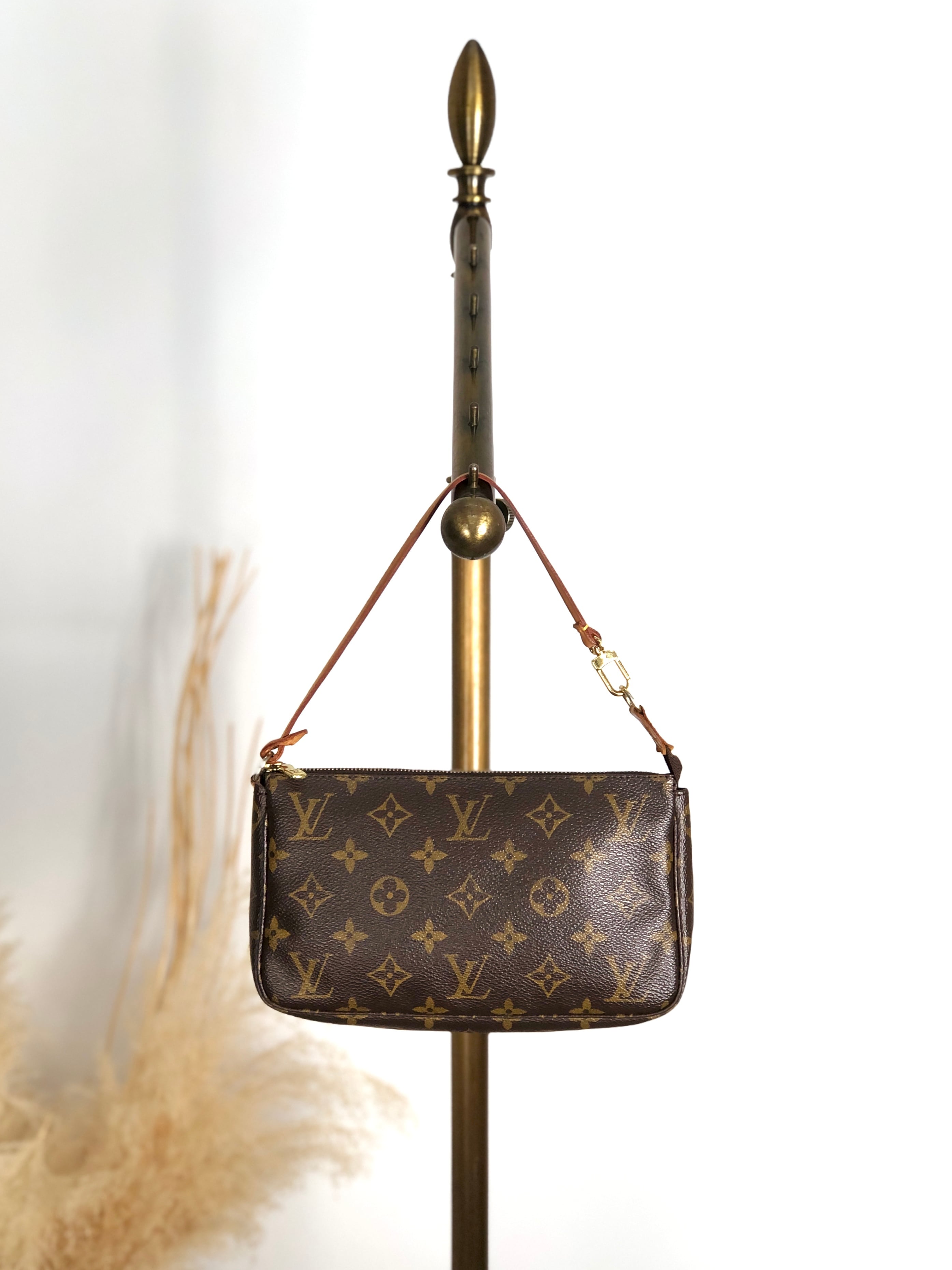 LOUIS VUITTON ルイヴィトン モノグラム ショルダーバッグ ブラウン PVC レザー アクセソワール M51980 vintage ヴィンテージ オールド k775xf