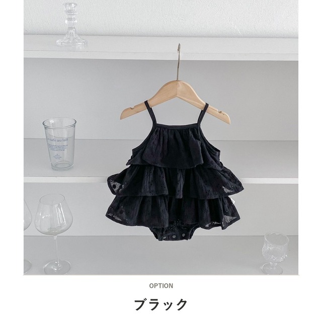 【BABY】マリンレースティアードフリルキャミロンパース - 2