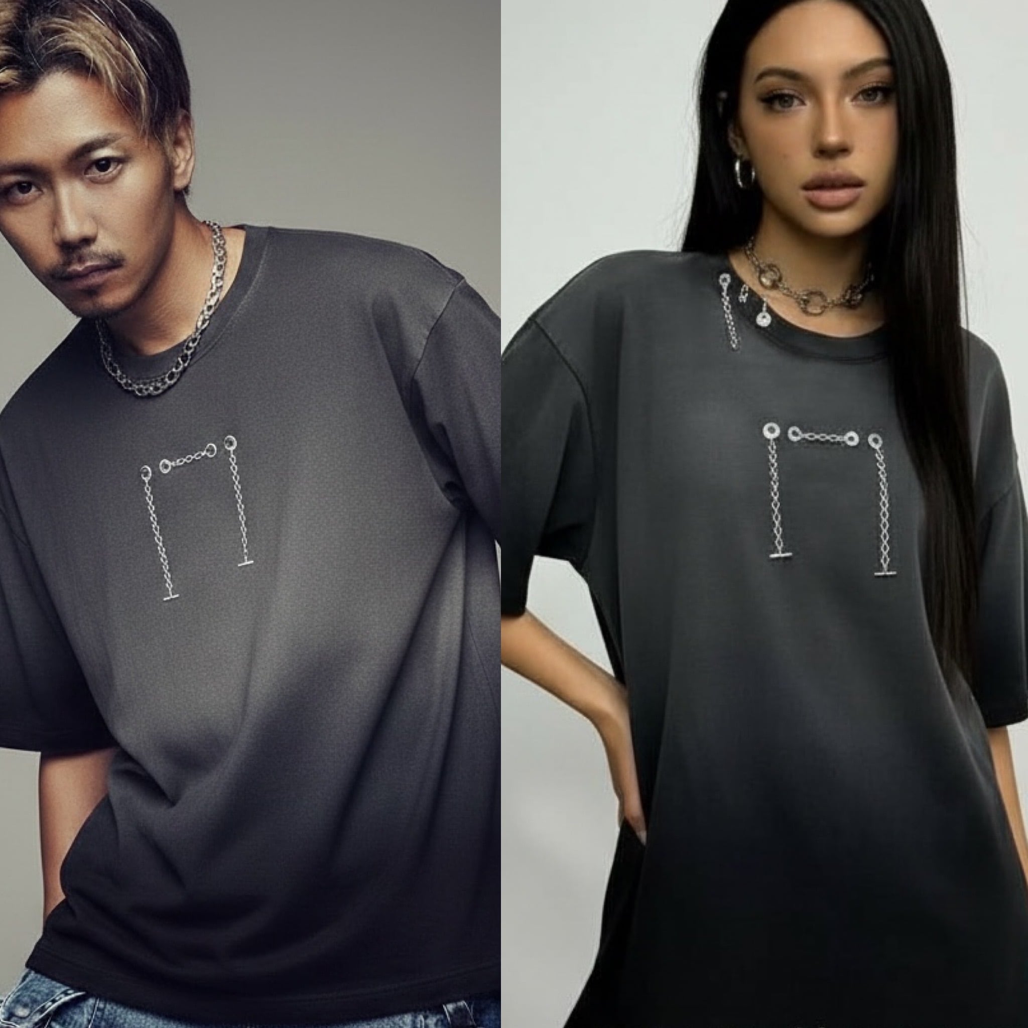 【SCULPTOR】韓国リンガーリブTシャツ　ボディスーツ　y2k グランジ ボディスーツ デニム キャミ ハイレグ 韓国 ストリート Y2K ダンス