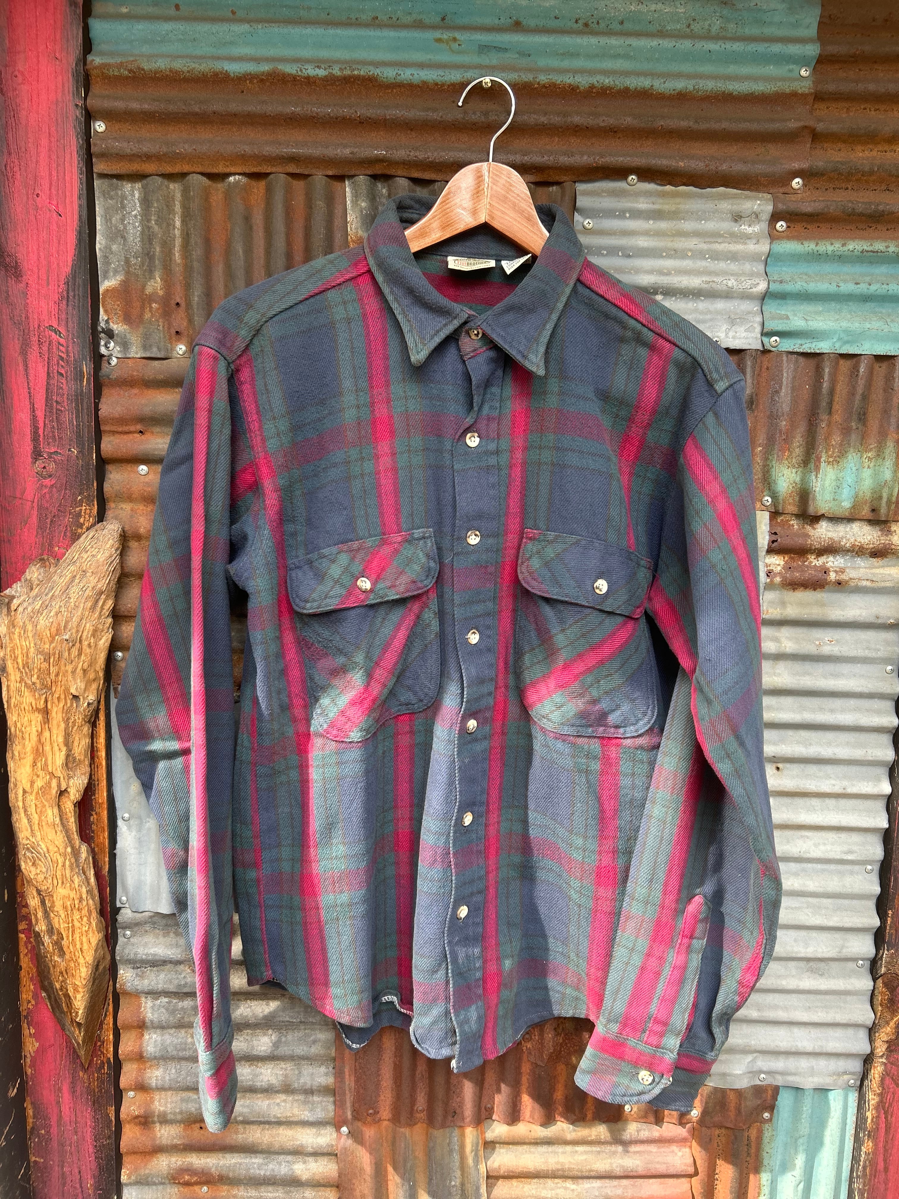 90s  " FIVE BROTHER " FLANNEL SHIRT(beady clothing)