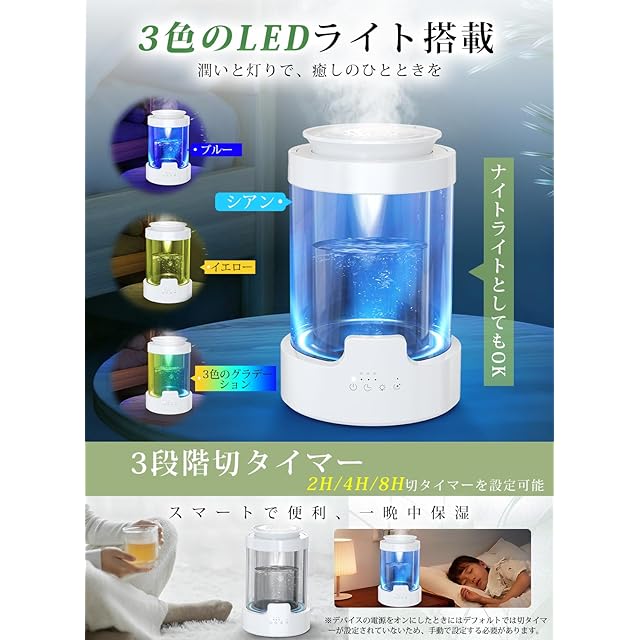 JUUE　加湿器 スチーム式 加熱式 3L ガラス 100℃沸騰 Amazon.co.jp: 加湿器 スチーム式 加熱式 3.0L 大容量 【2025新登場·上