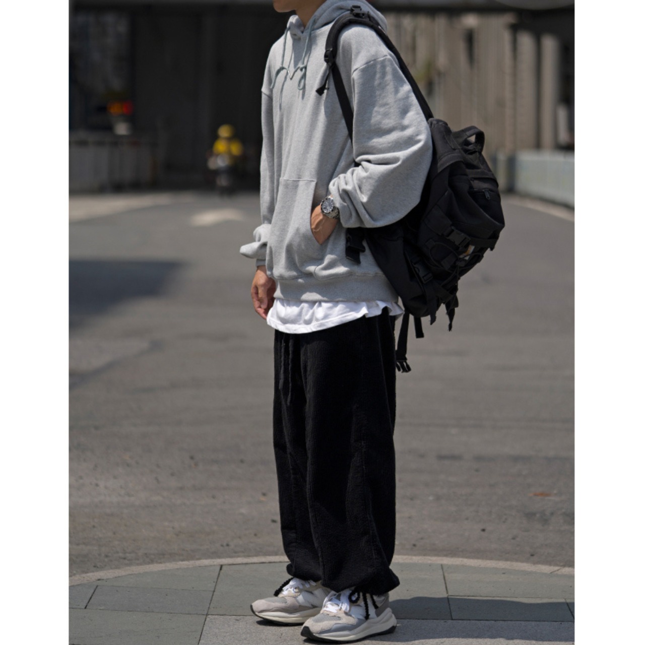 Corduroy wide drawstring pants 0313 - 18