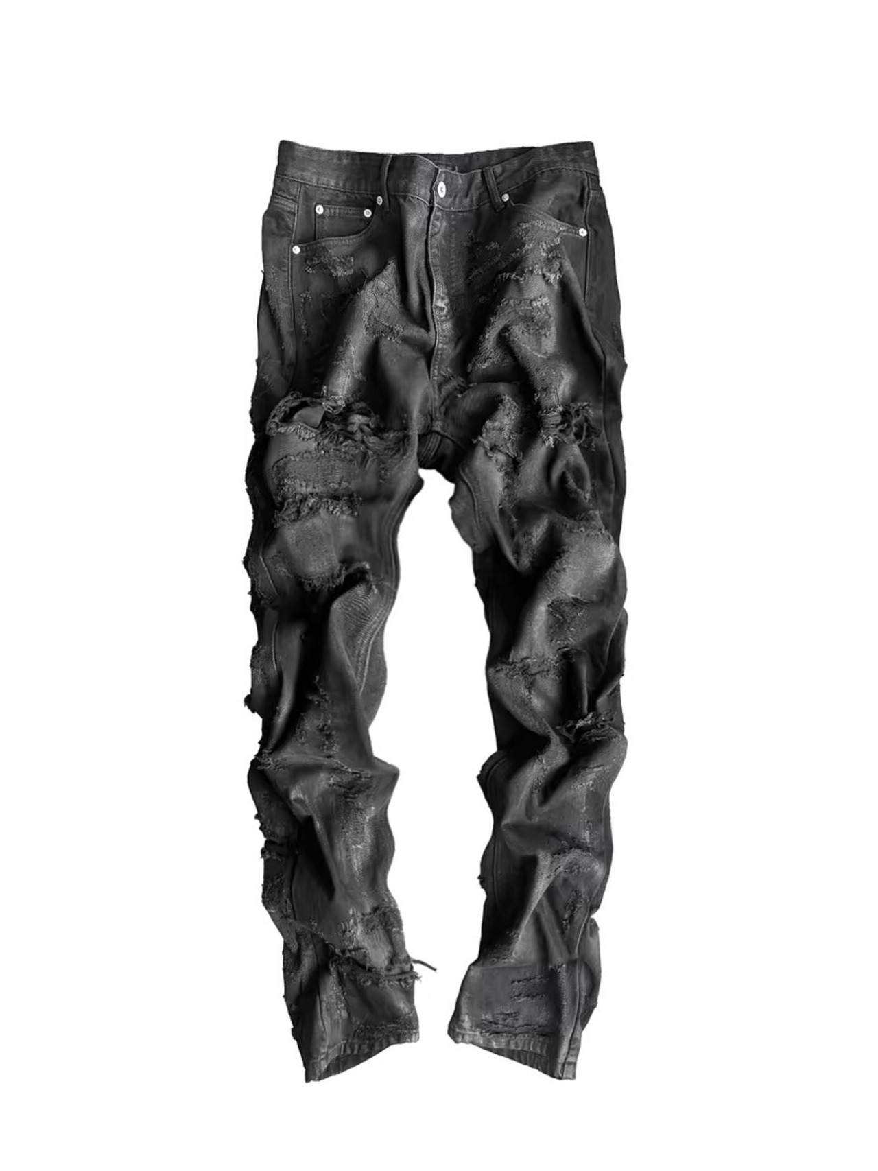 【CinderVein】Distressed Stitch Denim Pants