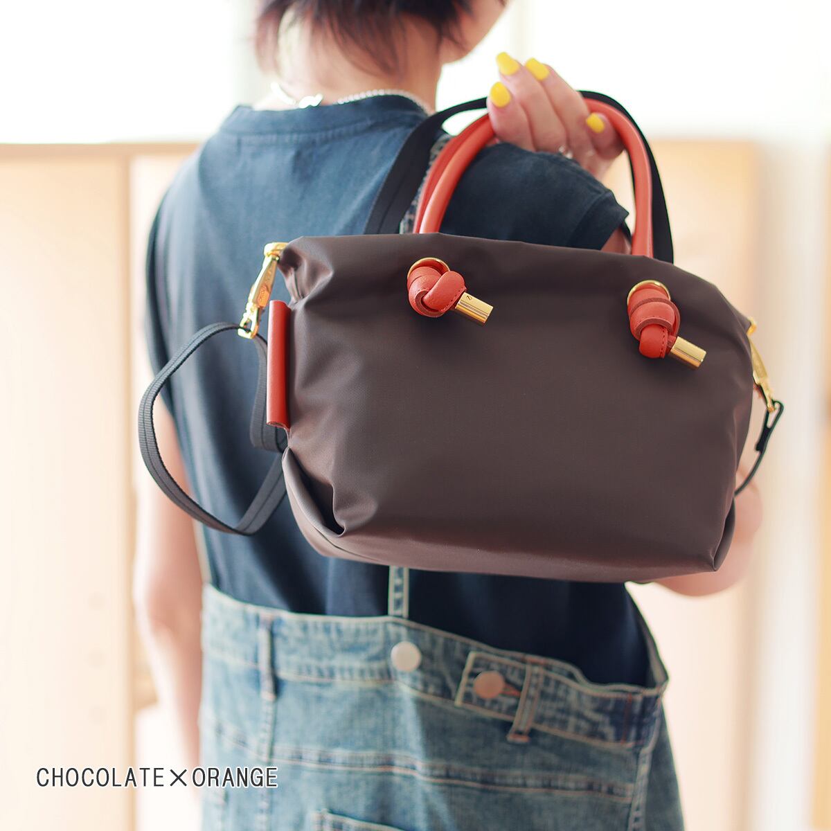 VIOLAd'ORO (ヴィオラドーロ) コンパクト ノットハンドルナイロントート =BIANCA=