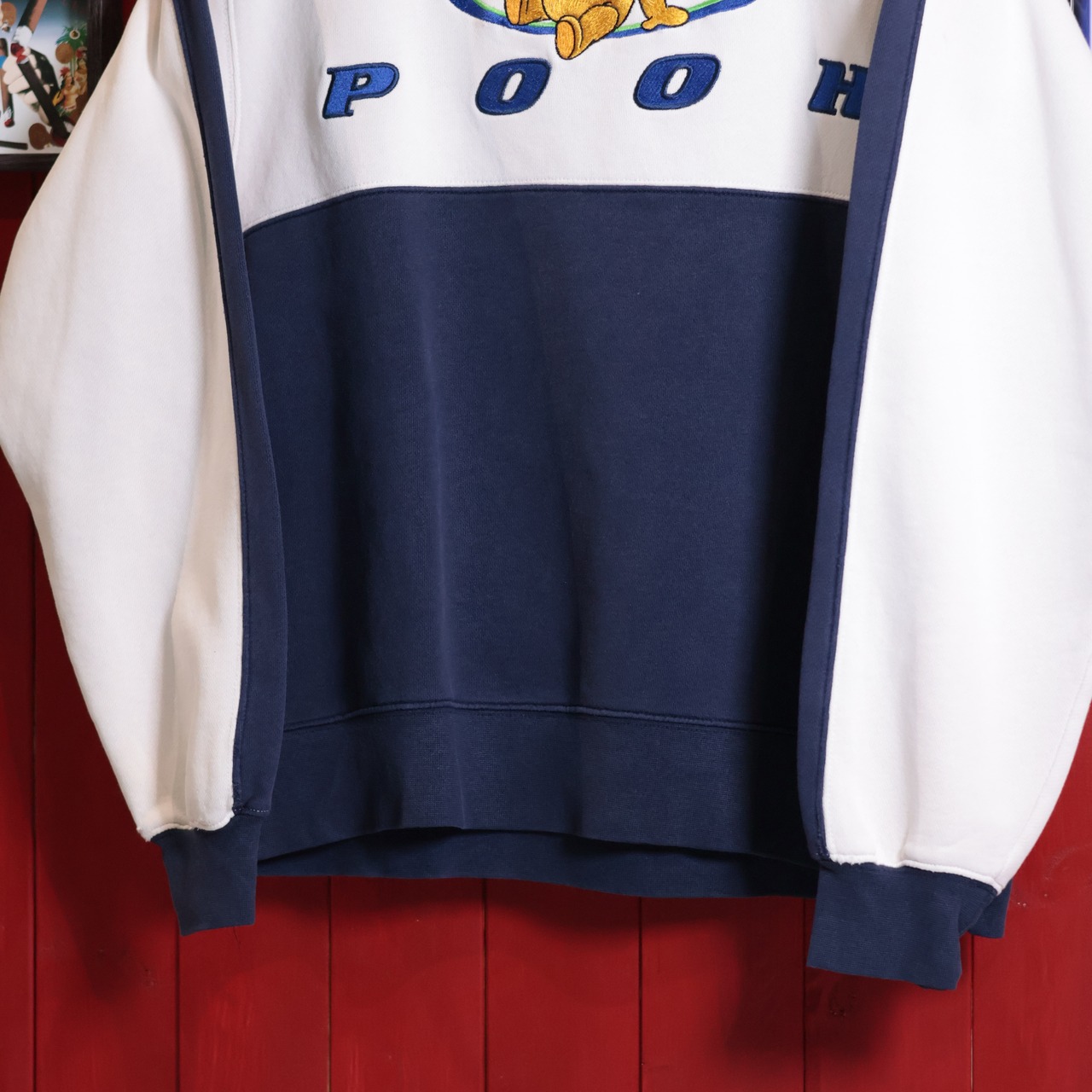 Disney POOH ツートンカラースウェット 刺繍 ディズニー プーさん