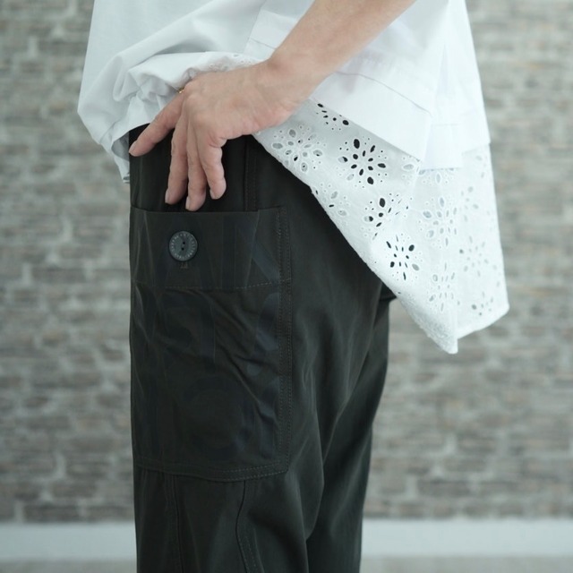 超ストレッチ綺麗系カーゴパンツチャコール