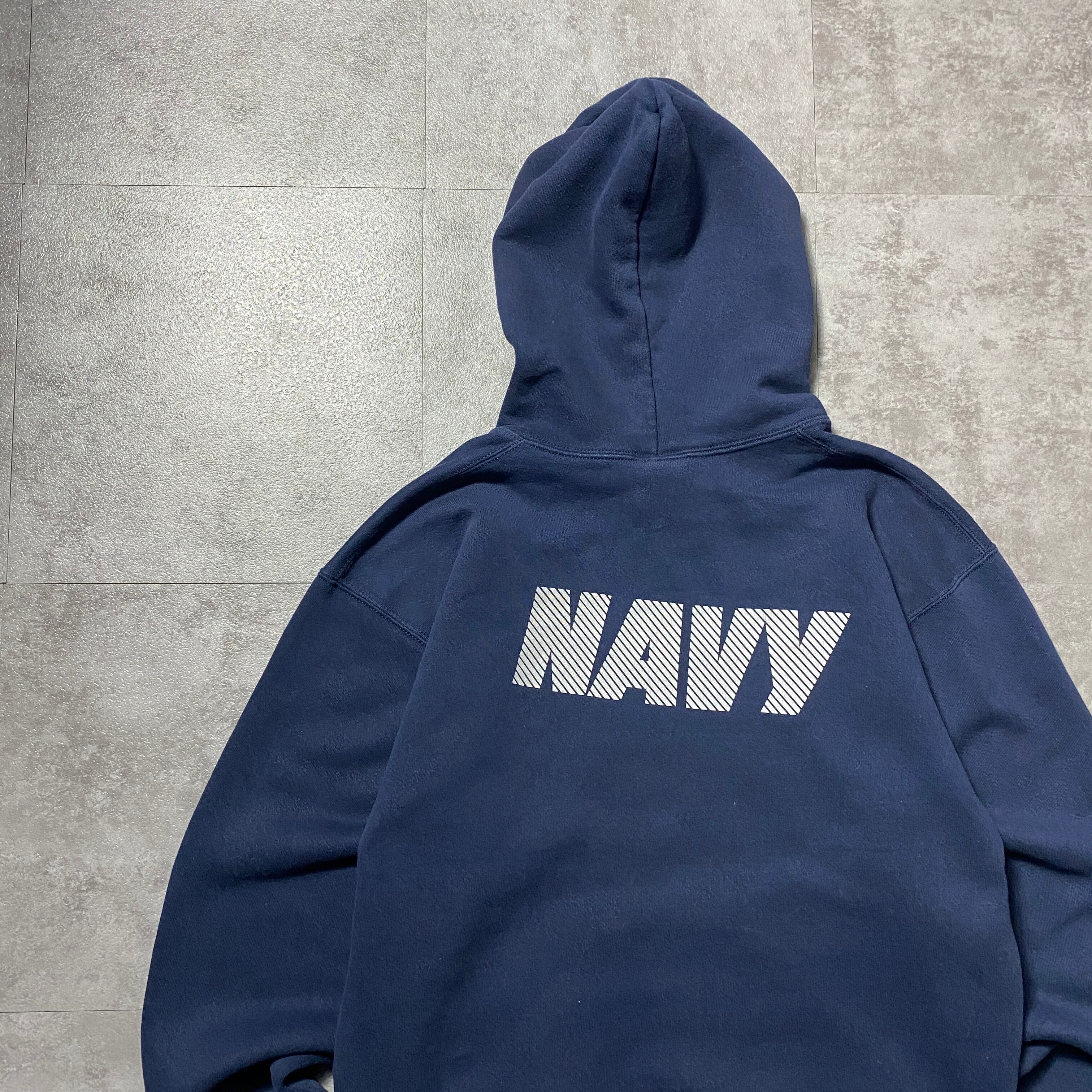 USA製】90's SOFFE US.NAVY アメリカ海軍 バックプリント ネイビー