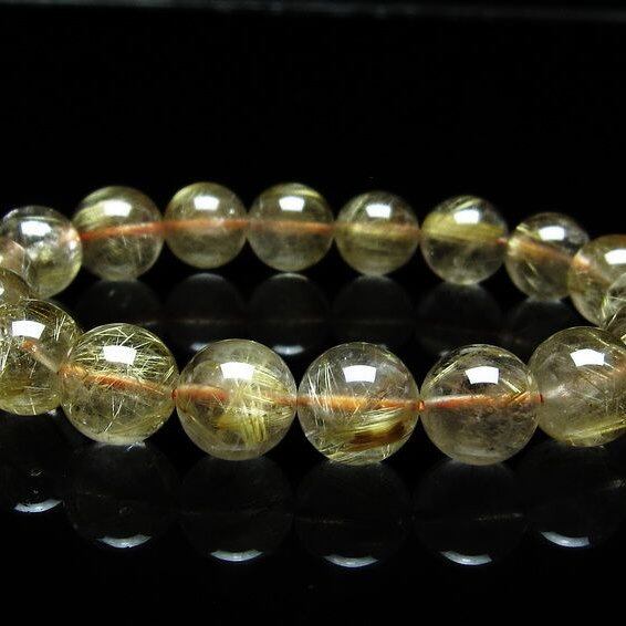 ルチルクォーツ ブレスレット 11mm タイチンルチルクォーツ タイチンルチル 一点物 メール便可 [M便 1/10] 111-48992