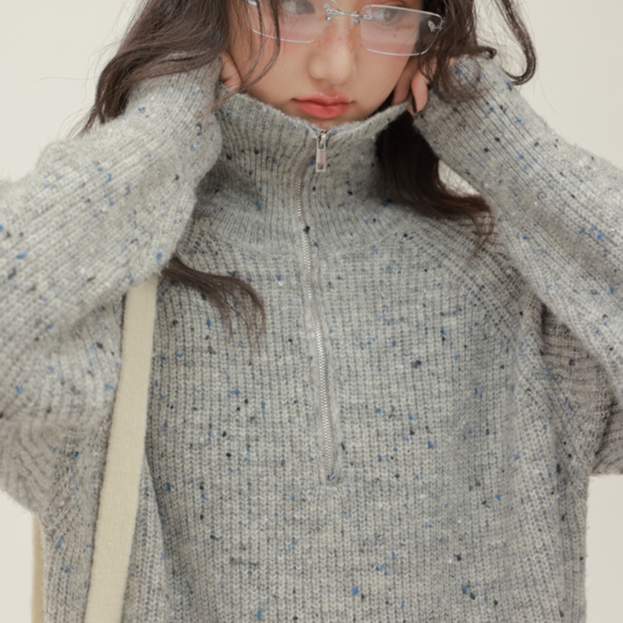 Half Zip Knit One-Piece T3822