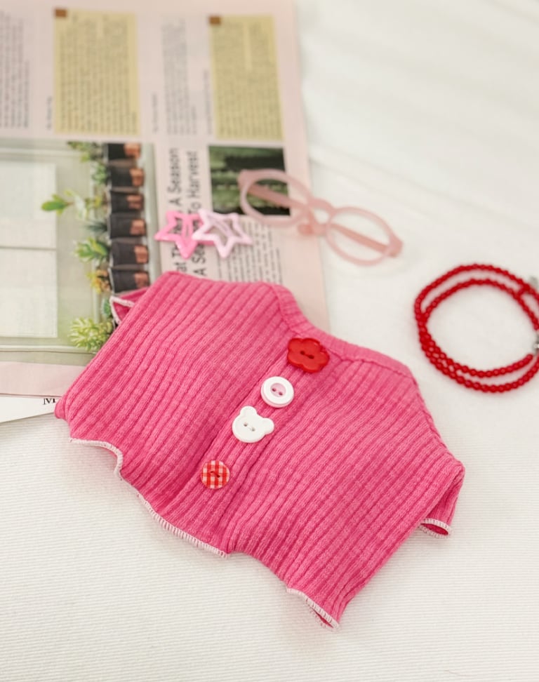 即納【GRR】Joy Button Roll-Up Top (3color)