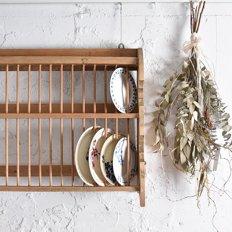 Pine Wall Dish Rack / パイン ウォール ディッシュ ラック / 2101-SLW-111566 | BANSE -  アンティーク・ヴィンテージ家具・雑貨・食器・オブジェ・フラワーベースの専門店 powered by BASE