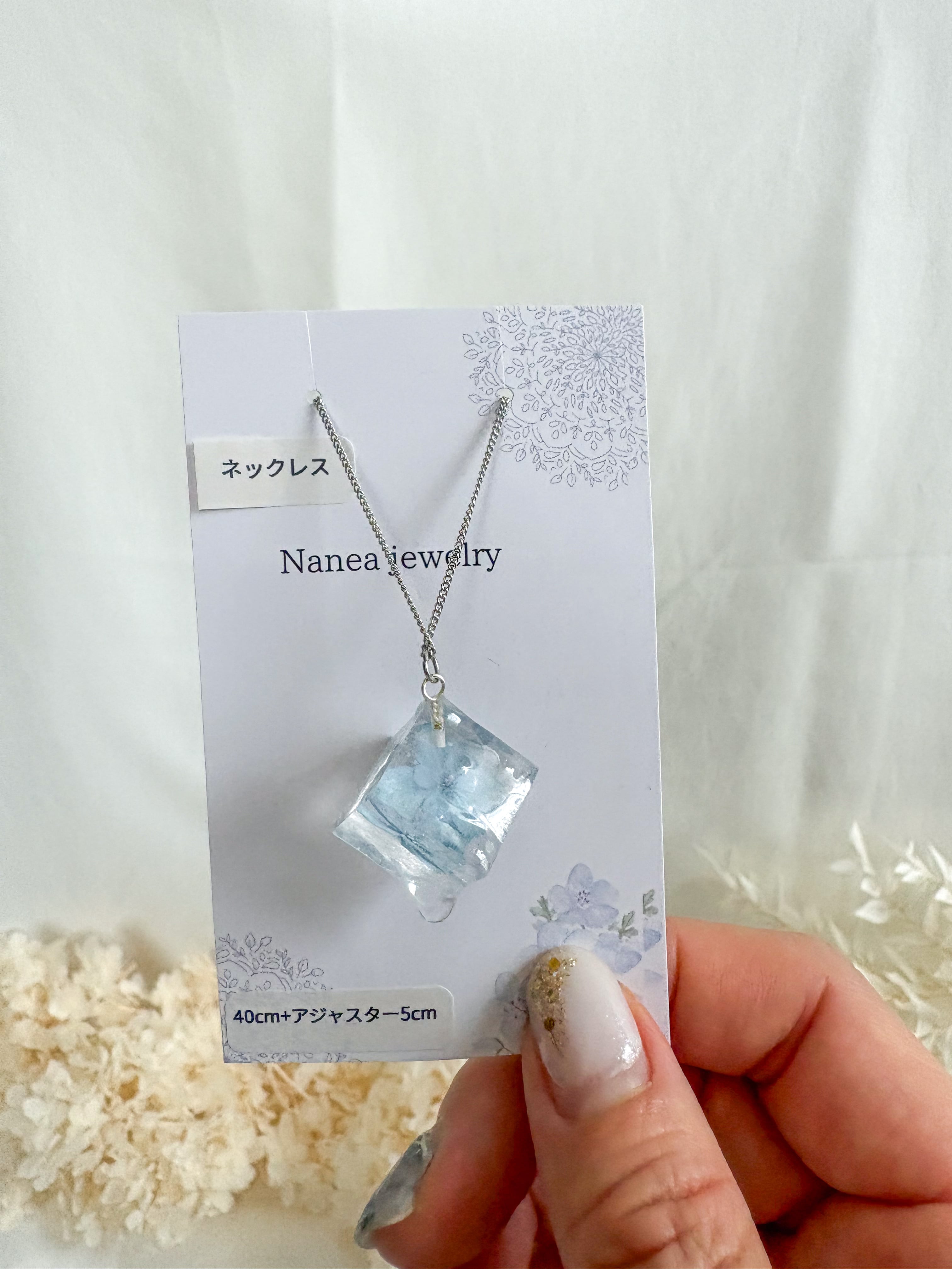 氷レジン ❤︎ 氷中花のネックレス(シルバー) | Nanea jewelry