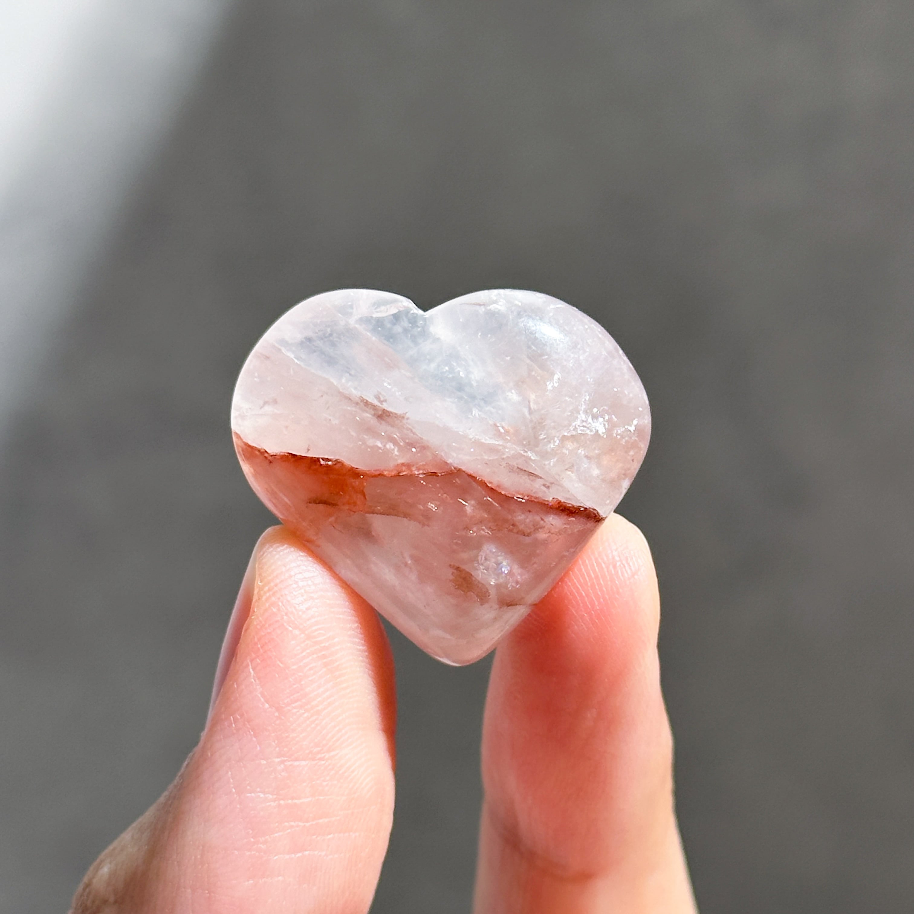 レッドヘマタイト×ローズクォーツ ハート型 01◇ Golden Healer × Rose