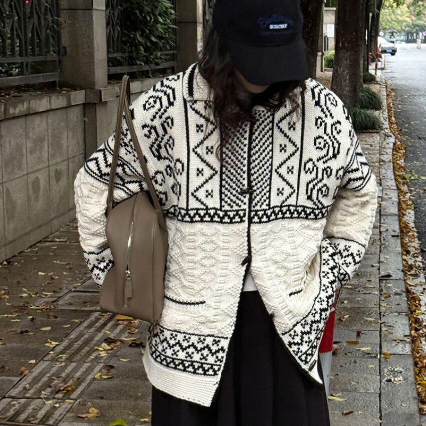 nordic knit cardigan　J00321