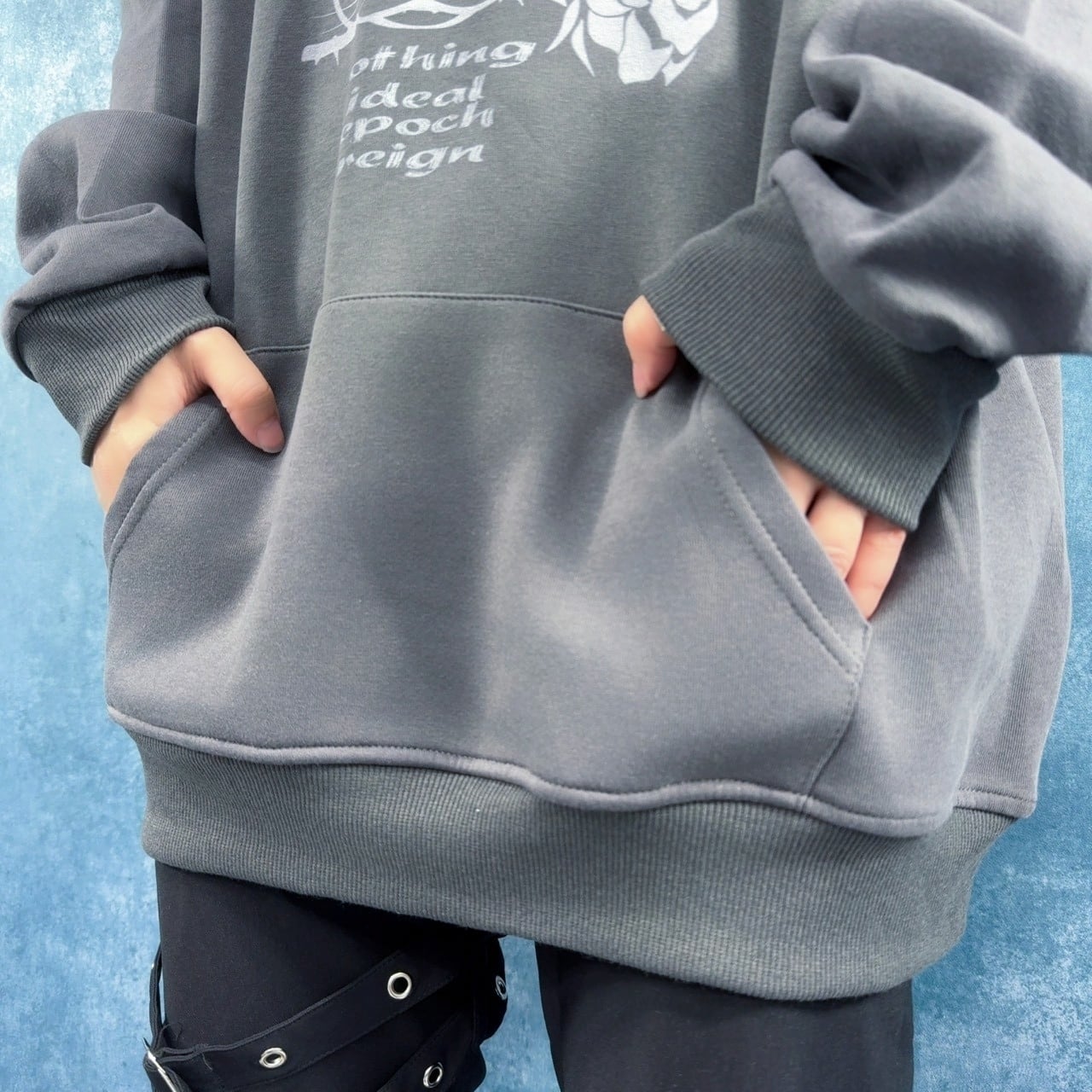 NieR PULLOVER PARKA【LAZY】だるぅ HORROR STYLE NAVY PULLOVER PARKA | NIER CLOTHING