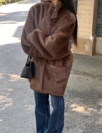 【新作5％OFF・3日間】Eco-Fur Half Coat_3colors