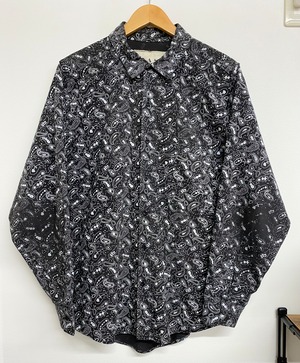 90sEuro Cotton Paisley Print Shirt/L
