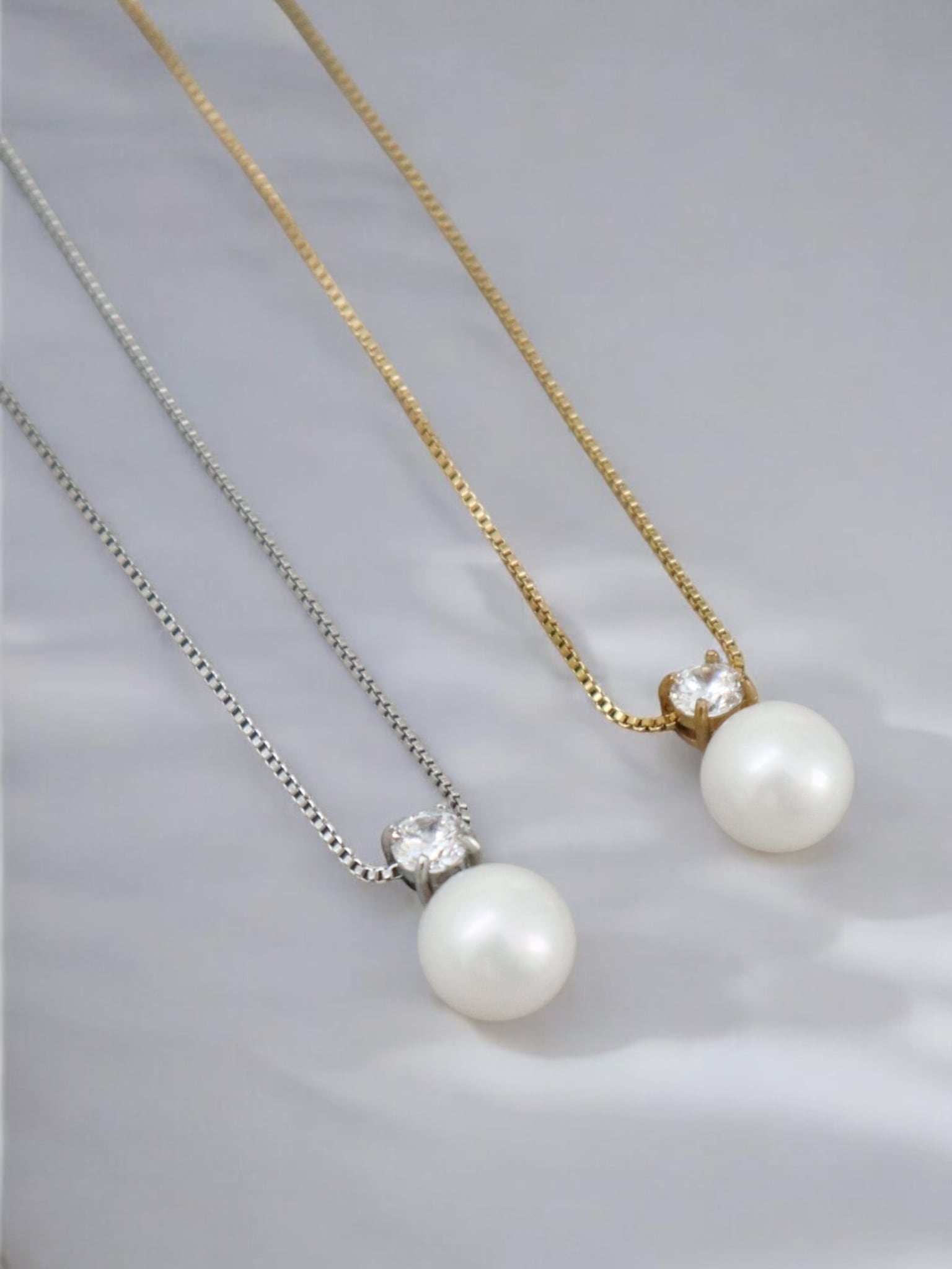 縦パールダイヤネックレス | jewelrychaco 縦パールダイヤネックレス | jewelrychaco