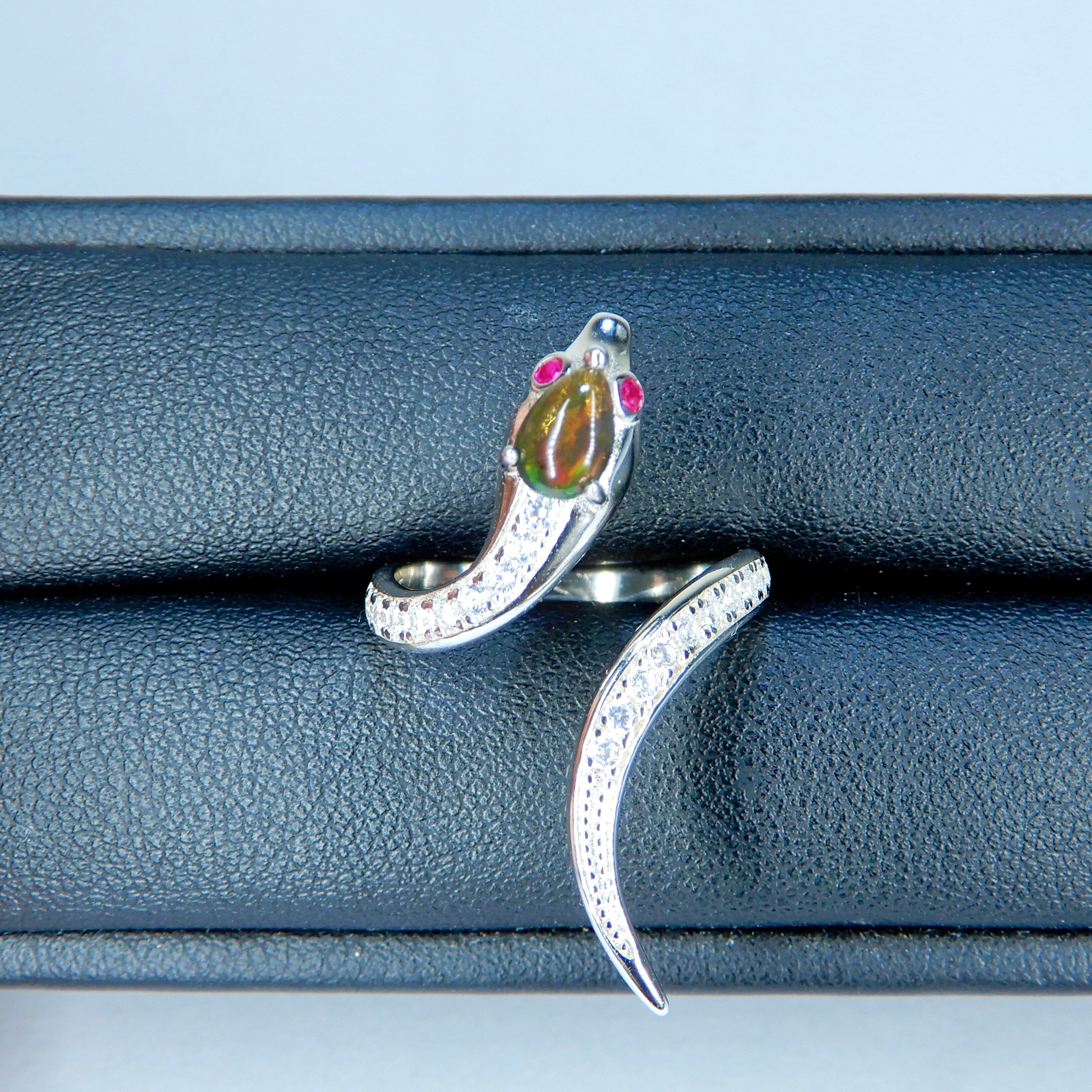 へびRing♦︎ブラックオパール♦︎