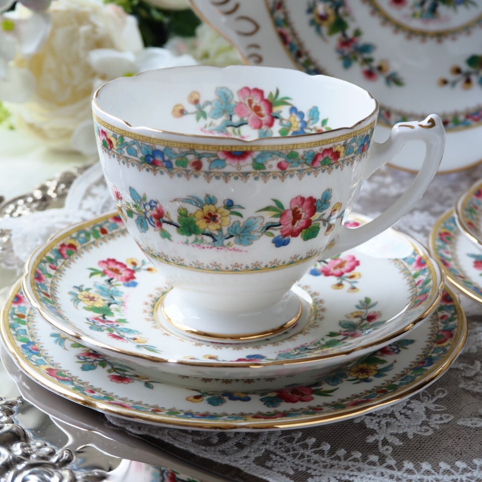 タロット20 審判 】英国コールポート製ミングローズ 極美品トリオ2客＋