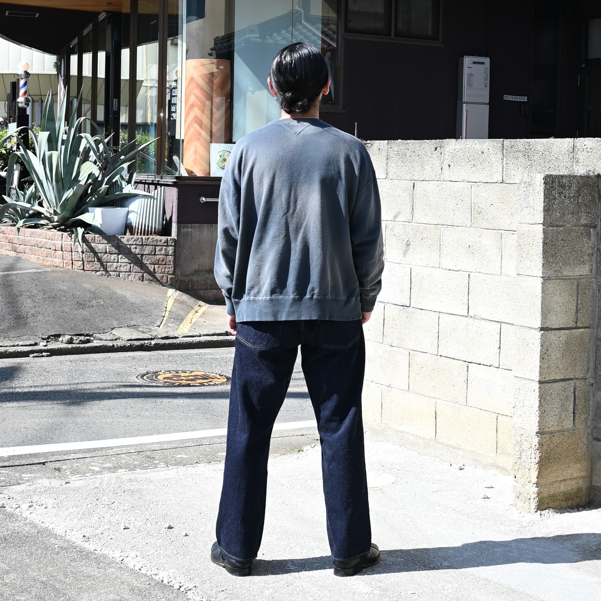 INTERIM / VINTAGE FADE BOTH V-GAZETTE SWEAT SHIRT | GANKO