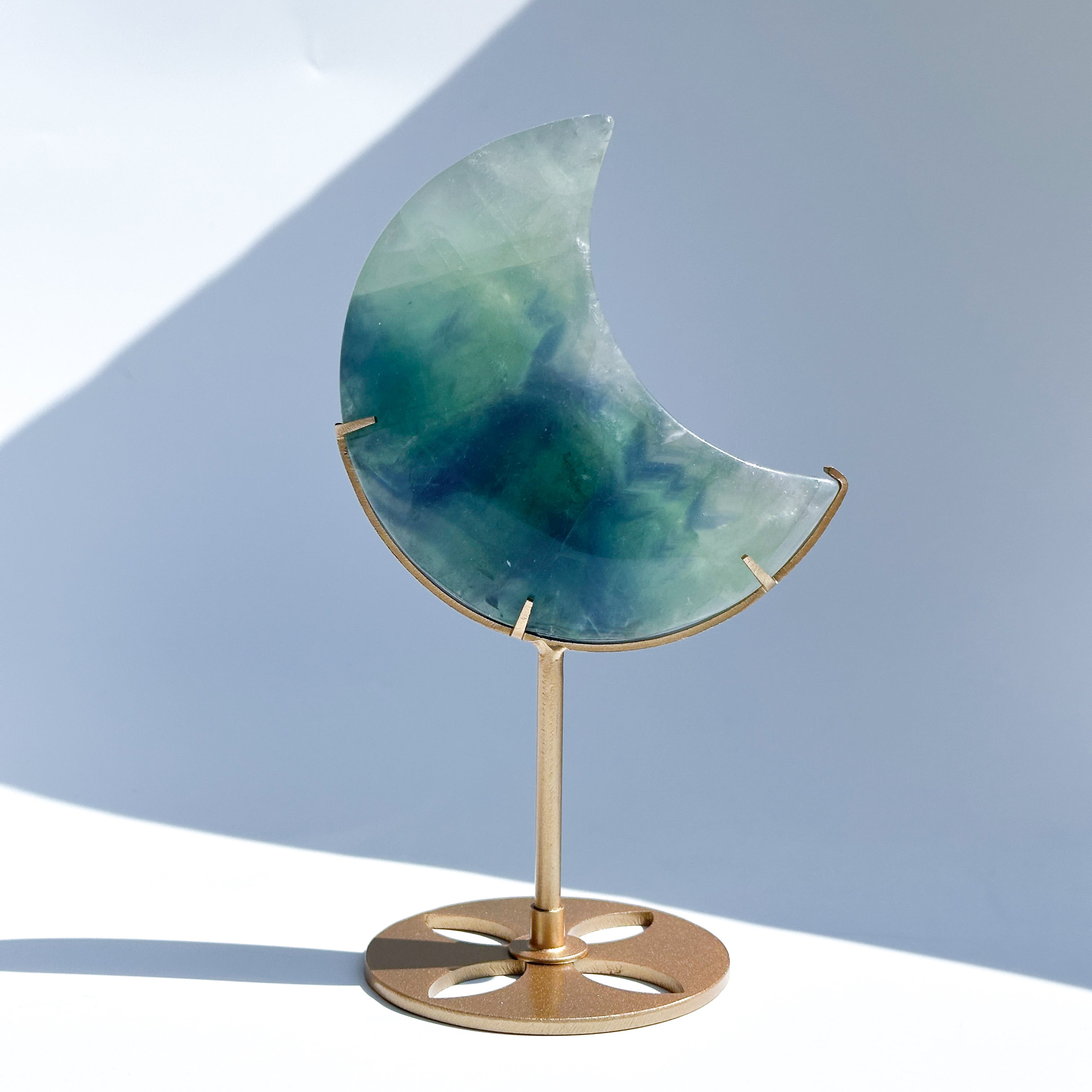 ☽台座付き☽レインボーフローライト 月22 ◇Rainbow Fluorite ◇天然石・パワーストーン・インテリア